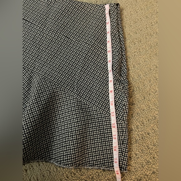Maje Black White Houndstooth Asymmetric Mini Skirt - Picture 8 of 10